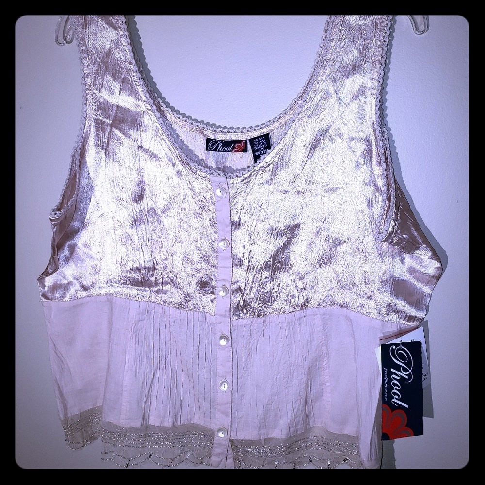 NWT Phool XL Button Up Tank